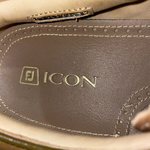 Footjoy Icon Men’s Golf Wingtip Shoes Size 10.5 M Brown Leather Outdoors Active - Picture 2 of 12